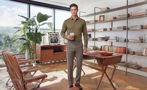 Woven and knit shirt sample